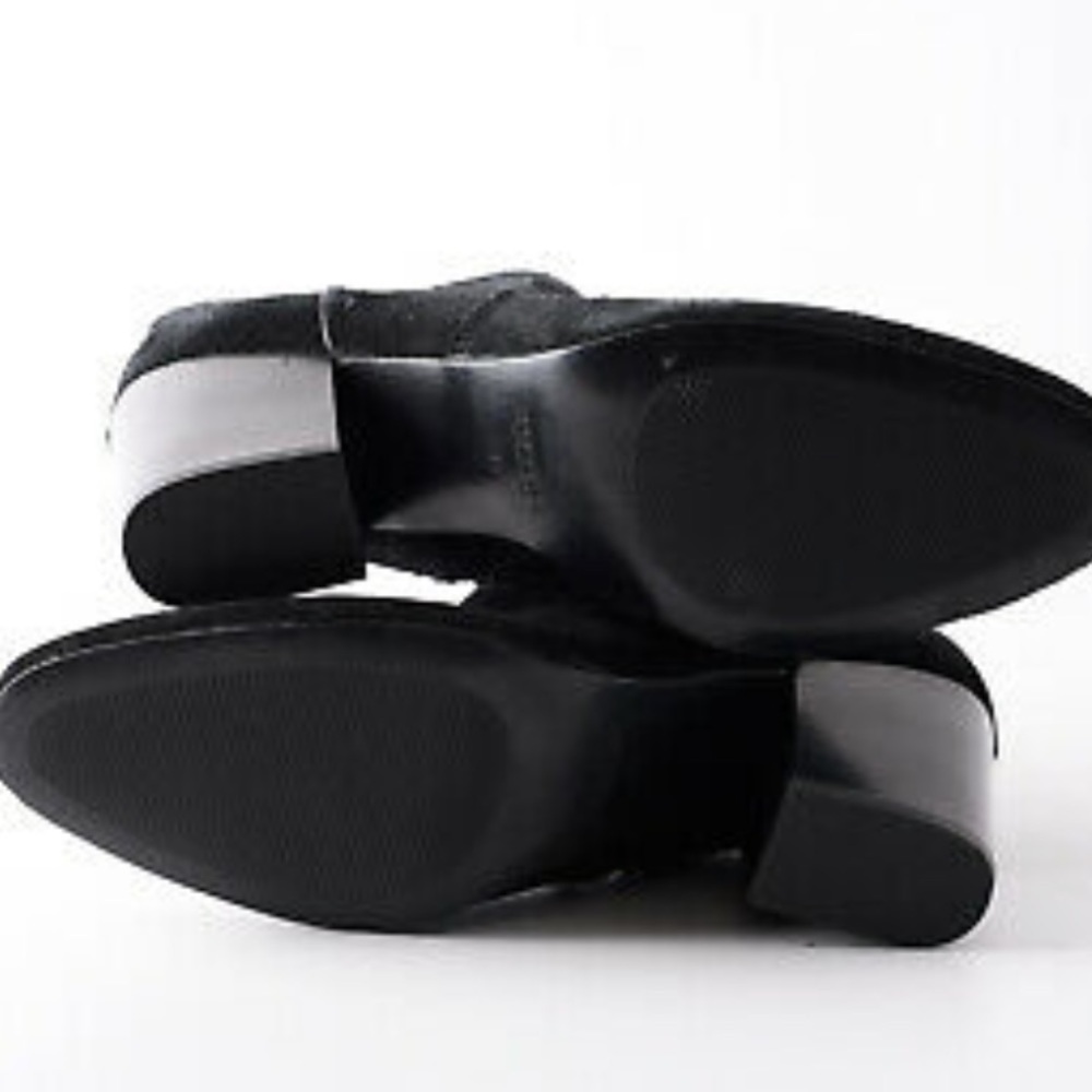 Zara Womens Black Leather Cowboy Ankle Boots Sz 10 - Picture 7 of 7